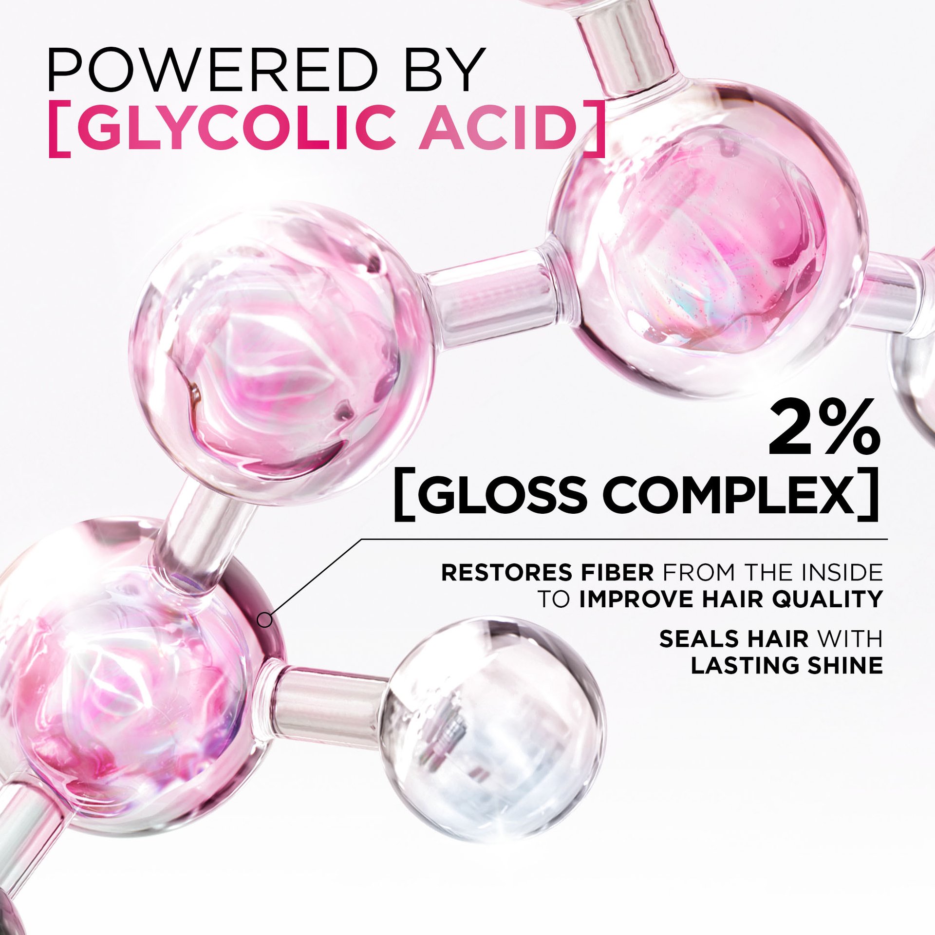 L'Oréal Paris Hair Expertise Glycolic Gloss Shine Sulfate-Free Shampoo, Glycolic Acid Formula